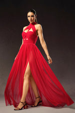 Load image into Gallery viewer, Tesare Halter Sleeveless Hollow Out Maxi Dress