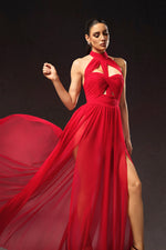 Load image into Gallery viewer, Tesare Halter Sleeveless Hollow Out Maxi Dress