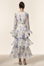 Load image into Gallery viewer, Elsa Deep-V Long Sleeves Floral Printed Maxi Dress