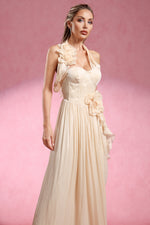 Load image into Gallery viewer, Davina Halter Sleeveless Flower Slit Maxi Dress