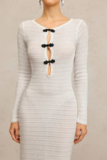 Load image into Gallery viewer, Kaiser Long Sleeves Bowknot Hollow Out Maxi Dress
