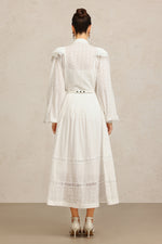 Lade Bild in die Galerieansicht, Ditala Long Sleeves Lace Folds Top And Skirt Two-Piece Set