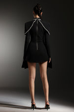 Load image into Gallery viewer, Teagan Long Sleeves High Neck Irregular Puff Sleeves Mini Dress