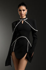 Load image into Gallery viewer, Teagan Long Sleeves High Neck Irregular Puff Sleeves Mini Dress