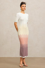 Load image into Gallery viewer, Viney Round Neck Short Sleeves Midi Dress