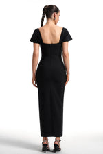 Load image into Gallery viewer, Vako Low Neck Rhinestone Bandage Maxi Dress