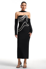 Load image into Gallery viewer, Lokama Strapless Rhinestone Bandage Maxi Dress