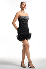 Load image into Gallery viewer, Suri Strapless Rhinestone Bandage Mini Dress