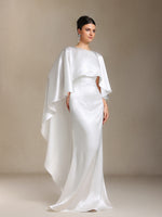 Load image into Gallery viewer, Winmy Shawl Backless Slimming fish tail maxi dress