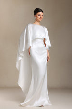Load image into Gallery viewer, Winmy Shawl Backless Slimming fish tail maxi dress