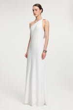 Load image into Gallery viewer, Tie-Shoulder Satin Maxi Dress