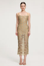 Load image into Gallery viewer, Floral crochet cutout mini dress