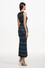 Load image into Gallery viewer, Nirina Chic Contour Round Neck Sleeveless Stripe Knit Maxi Dress