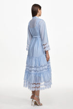 Load image into Gallery viewer, Doro Resort Flowy Long Sleeve Ruched Floral Woven Maxi Dress