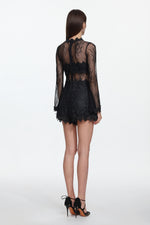 Load image into Gallery viewer, Willa Elegant Contour Long Sleeve Lace Romper