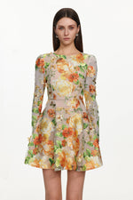 Load image into Gallery viewer, Vicky Romantic Tailored Long Sleeve Embroidered Floral Mini Dress