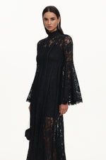 Load image into Gallery viewer, Karsten Resort Flowy Round Neck Long Sleeve Lace Maxi Dress