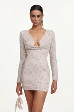 Charger l'image dans la visionneuse de la Galerie, Manik Chic Contour Long Sleeve Cut Out Sequin Mini Dress