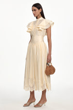Load image into Gallery viewer, Mafalda Resort Flowy Short Sleeve Ruffle Woven Top and Skirt Set
