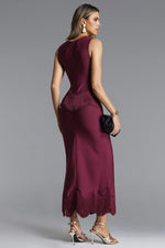 Load image into Gallery viewer, Wenesa Classic Tailored Sleeveless Fringe Bandage Maxi Dress