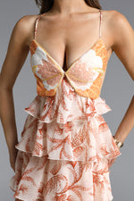 Load image into Gallery viewer, Valerie Romantic Flowy Halter Ruffle Sequin Print Maxi Dress