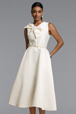 Load image into Gallery viewer, Fallon Elegant Tailored Sleeveless Bow Detailed Woven Maxi Dress