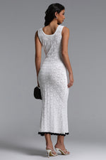 Load image into Gallery viewer, Etta Elegant Contour Sleeveless Knit White Maxi Dress
