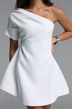 Load image into Gallery viewer, Verney Elegant tailored Ruched Woven Mini Dress