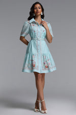 Load image into Gallery viewer, Nikuna Resort Flowy Short Sleeve Floral Print Woven Mini Dress