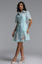 Load image into Gallery viewer, Nikuna Resort Flowy Short Sleeve Floral Print Woven Mini Dress