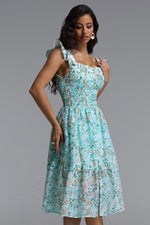 Load image into Gallery viewer, Myla Resort Flowy Sleeveless Ruffle Floral Print Woven Midi Dress