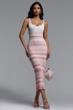 Load image into Gallery viewer, Lucy Resort Contour Sleeveless Stripe Knit Maxi Dress
