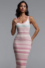 Load image into Gallery viewer, Lucy Resort Contour Sleeveless Stripe Knit Maxi Dress