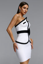 Lade Bild in die Galerieansicht, Erica Classic Contour Contrast Bandage Mini Dress