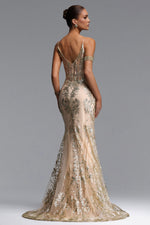 Load image into Gallery viewer, Miriam Elegant Contour V Neck Sequin Maxi Dress