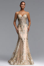 Load image into Gallery viewer, Miriam Elegant Contour V Neck Sequin Maxi Dress