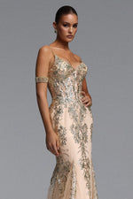 Load image into Gallery viewer, Miriam Elegant Contour V Neck Sequin Maxi Dress