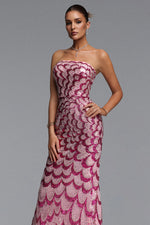 Load image into Gallery viewer, Facia Romantic Contour Strapless Sequin Maxi Dress