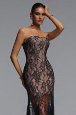 Load image into Gallery viewer, Scarlett Sexy Contour Strapless Lace Bandage Maxi Dress