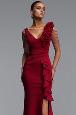 Load image into Gallery viewer, Mercy Romantic Contour V Neck Pleated Floral Maxi Dress