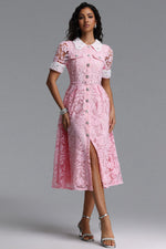Lade Bild in die Galerieansicht, Sagona Classic Tailored Short Sleeve Rhinestone Floral Lace Maxi Dress