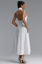 Load image into Gallery viewer, Nuvola Halter Midi Dress