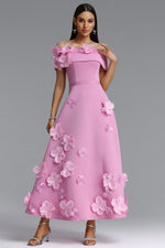 Charger l'image dans la visionneuse de la Galerie, Gacia Elegant Off Shoulder Floral Maxi Dress