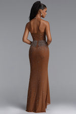 Lade Bild in die Galerieansicht, Scala Luxury Bandeau Ruched Rhinestone Maxi Dress