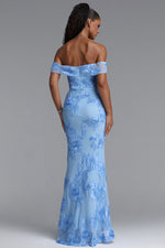 Lade Bild in die Galerieansicht, Soraya Romantic Elegant Off The Shoulder Bow Floral Flowy Maxi Dress