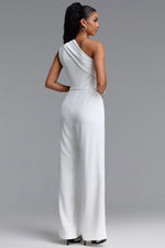 Load image into Gallery viewer, Lexy Elegant One Shoulder Knot Pleated Long Jumpsuit