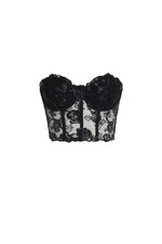 Load image into Gallery viewer, Heloise Strapless Sleeveless Lace Flrs Corset