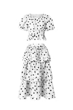 Load image into Gallery viewer, Nasim Puff Sleeves Dot Printed Top And Skirt Two-Piece Set