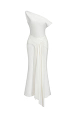 Load image into Gallery viewer, Paulina Oblique Shoulder Sleeveless Folds Midi Dress