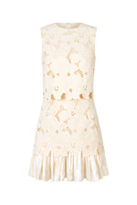 Load image into Gallery viewer, Tanisha Round Neck Sleeveless Flowers Lace Mini Dress